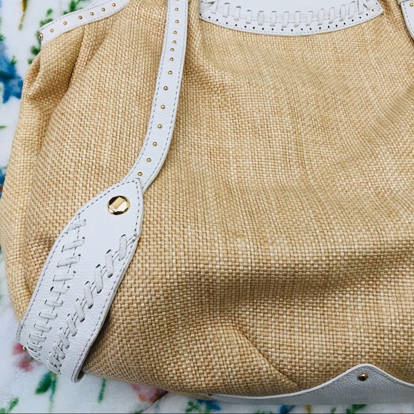 Cole Haan Collection Woven Straw Leather Large Bag - Picture 8 of 16